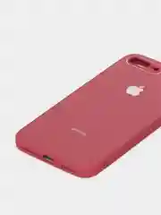 Багровый чехол силиконовый со стеклянной панелью для iPhone 7 Plus / iPhone 8 Plus