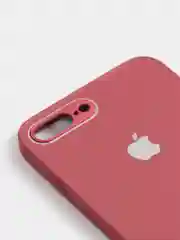 Багровый чехол силиконовый со стеклянной панелью для iPhone 7 Plus / iPhone 8 Plus