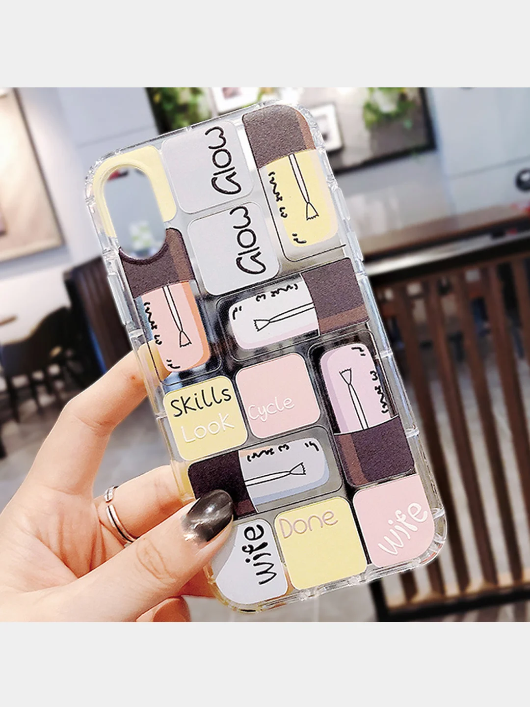 Бежевый чехол iPhone 11, 12, 12Pro, Палетка