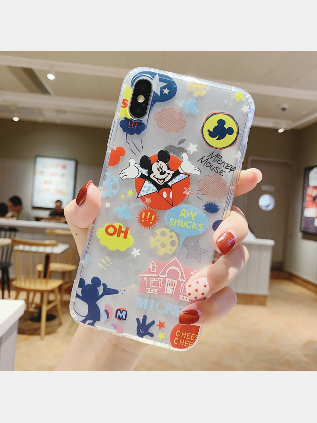 Алый чехол для iPhone 11, 12, 7, 8 "Мышка салют"