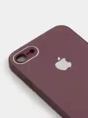 Тёмно-бордовый силиконовый чехол для iPhone 7, iPhone 8, iPhone SE 2020, со стеклянной панелью