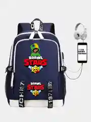 Темно-синий рюкзак школьный Brawl Stars с USB, для мальчиков