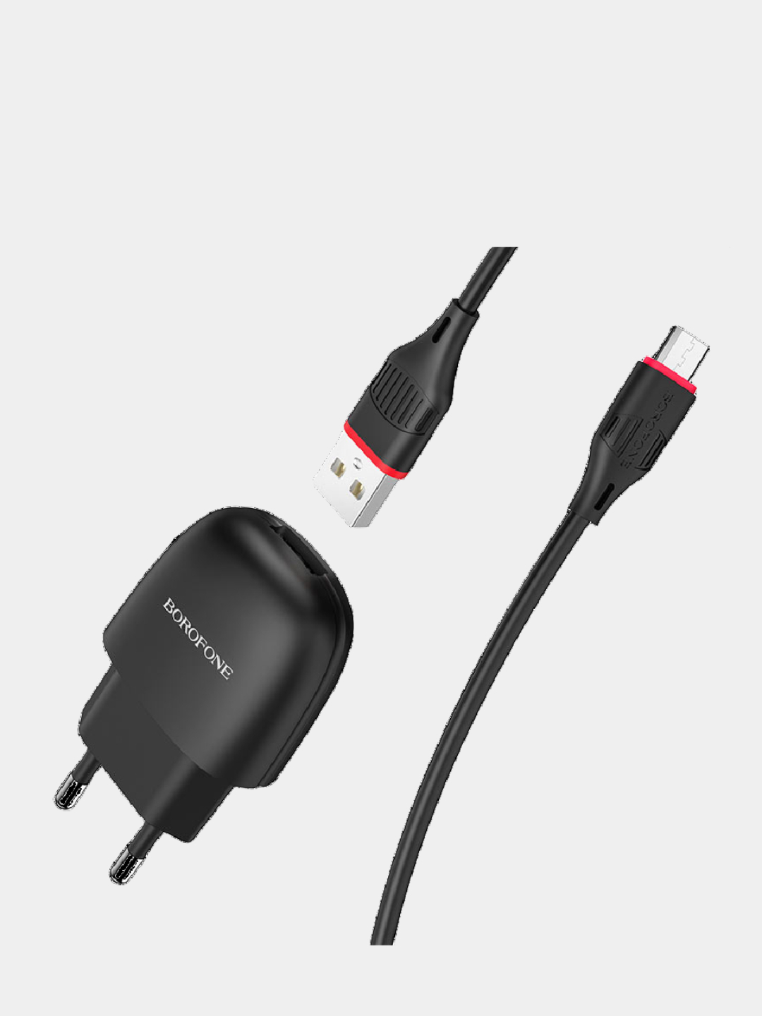 Блок питания для Micro-USB / Type-C / iPhone, СЗУ, Borofone BA49A, 2.1A  купить по цене 199 ₽ в интернет-магазине KazanExpress