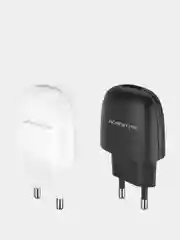 Белый блок питания для Micro-USB / Type-C / iPhone, СЗУ, Borofone BA49A, 2.1A