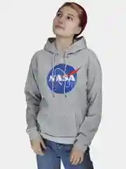 Серый худи "NASA" (Толстовка с принтом логотип "NASA")