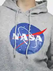 Серый худи "NASA" (Толстовка с принтом логотип "NASA")