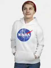 Белый худи "NASA" (Толстовка с принтом логотип "NASA")
