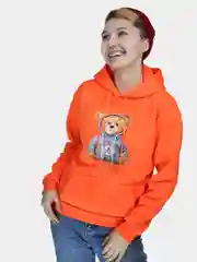 Оранжевый худи "Стильный Тэди" (Толстовка с принтом "Stylish Tedy")