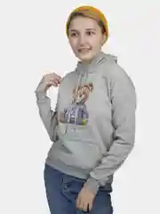 Серый худи "Стильный Тэди" (Толстовка с принтом "Stylish Tedy")