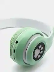 Лайм беспроводные светящиеся наушники с ушками CAT EAR P33M