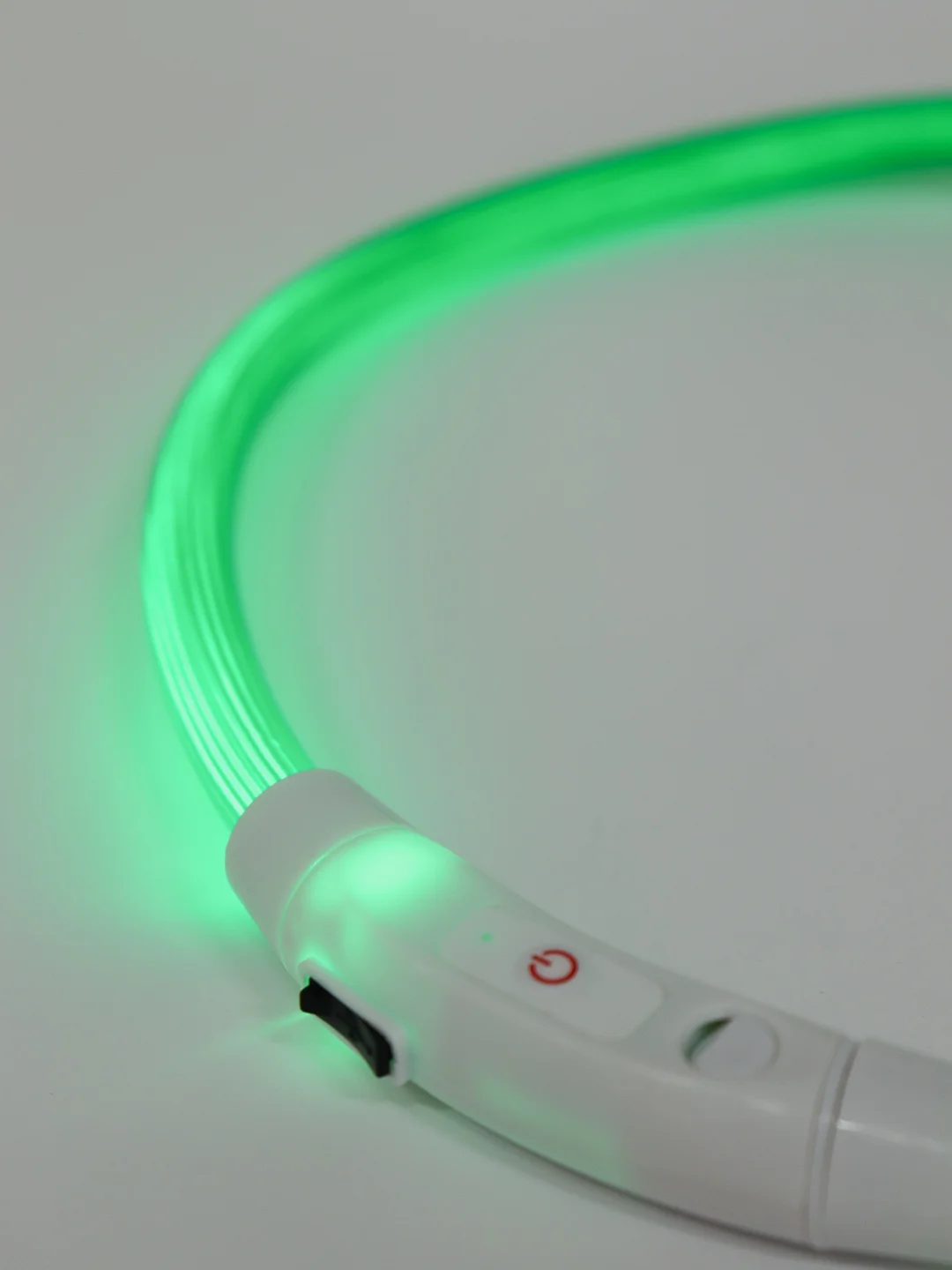 Зеленый ошейник светящийся светодиодный для собак, usb, регулируемый по длине
