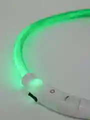 Зеленый ошейник светящийся светодиодный для собак, usb, регулируемый по длине