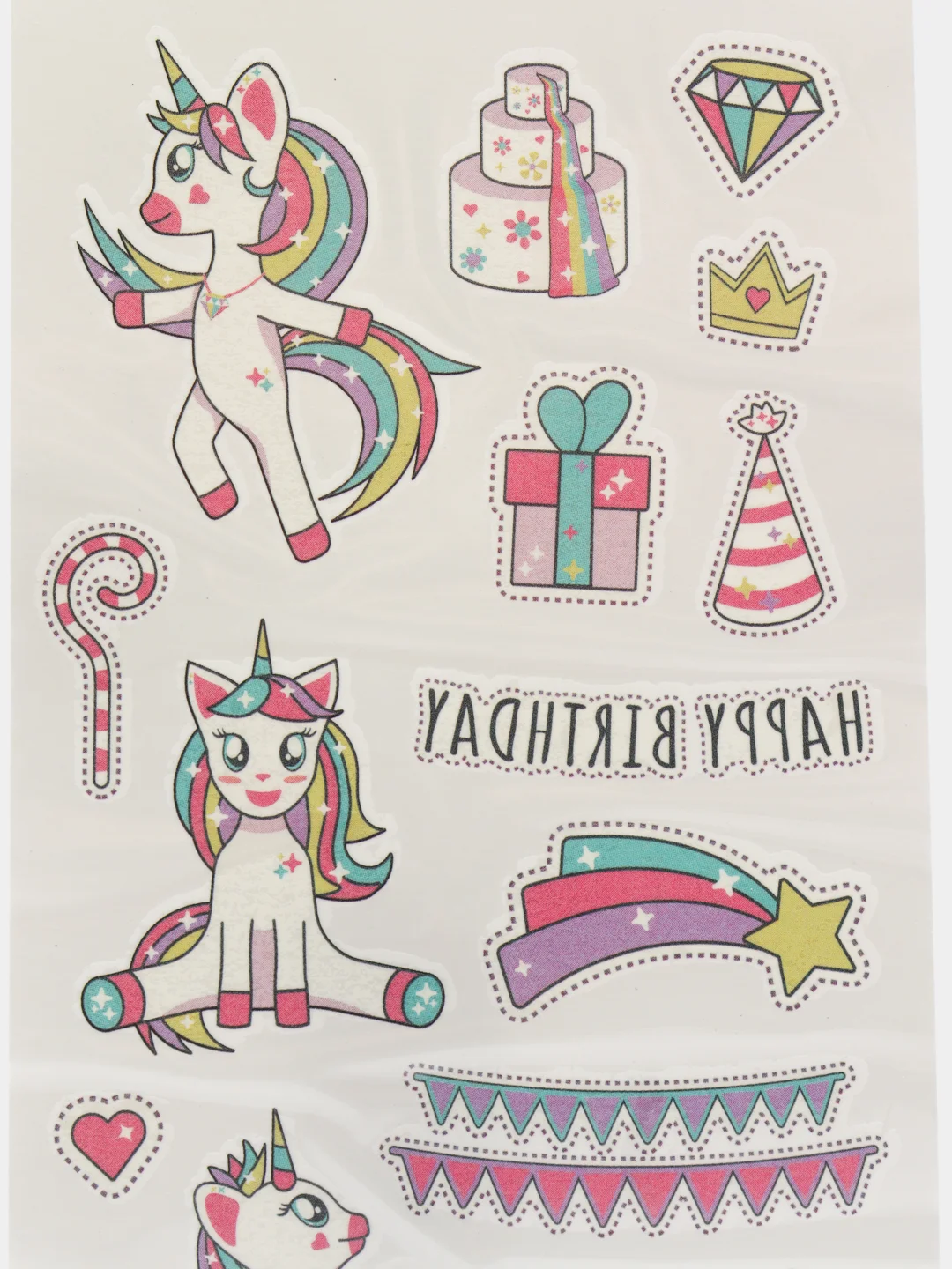 Конфетный переводная татуировка, 12*7 см детское тату "Единорог"