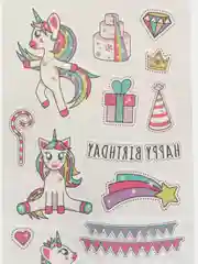 Конфетный переводная татуировка, 12*7 см детское тату "Единорог"