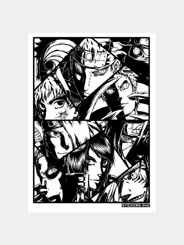 Стикерпак "Akatsuki Manga", чёрный