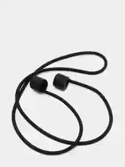 Krutoff / Силиконовый шнурок для AirPods (Эйр Подс), черный
