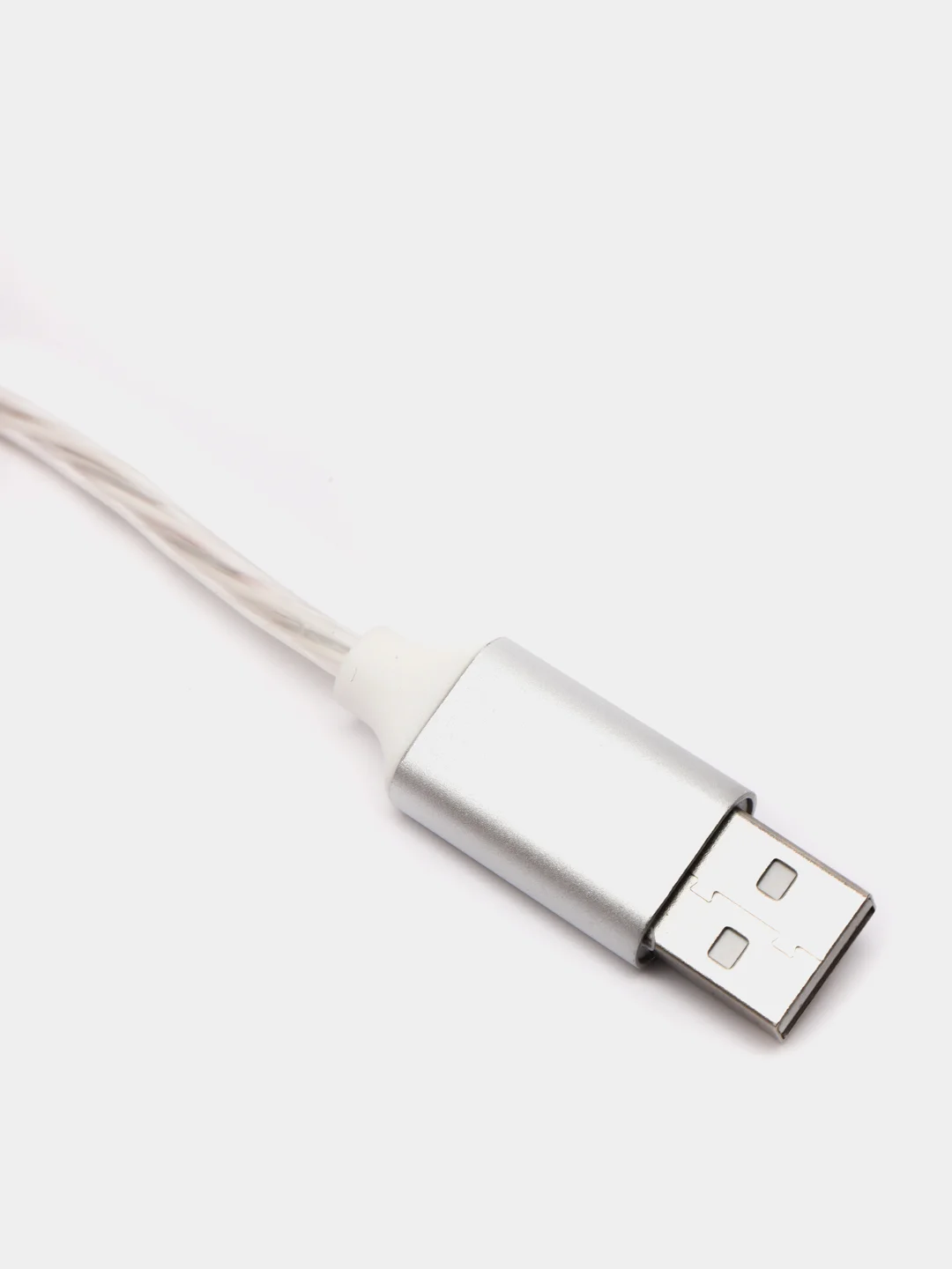 Светящийся USB-зарядник с micro-USB, Type-C, Lightning