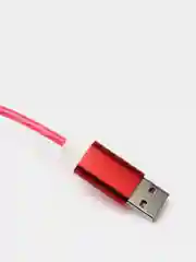 Коралловый светящийся USB-зарядник с micro-USB, Type-C, Lightning