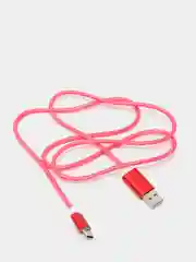 Коралловый светящийся USB-зарядник с micro-USB, Type-C, Lightning