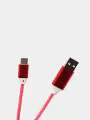 Коралловый светящийся USB-зарядник с micro-USB, Type-C, Lightning