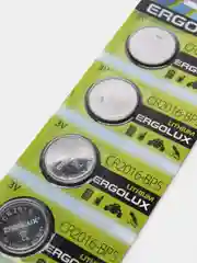 Батарейки ERGOLUX "LITHIUM", тип CR2016, 3 V, 5 штук