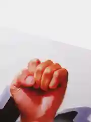Бежевый 3d наклейка на авто "Рука"