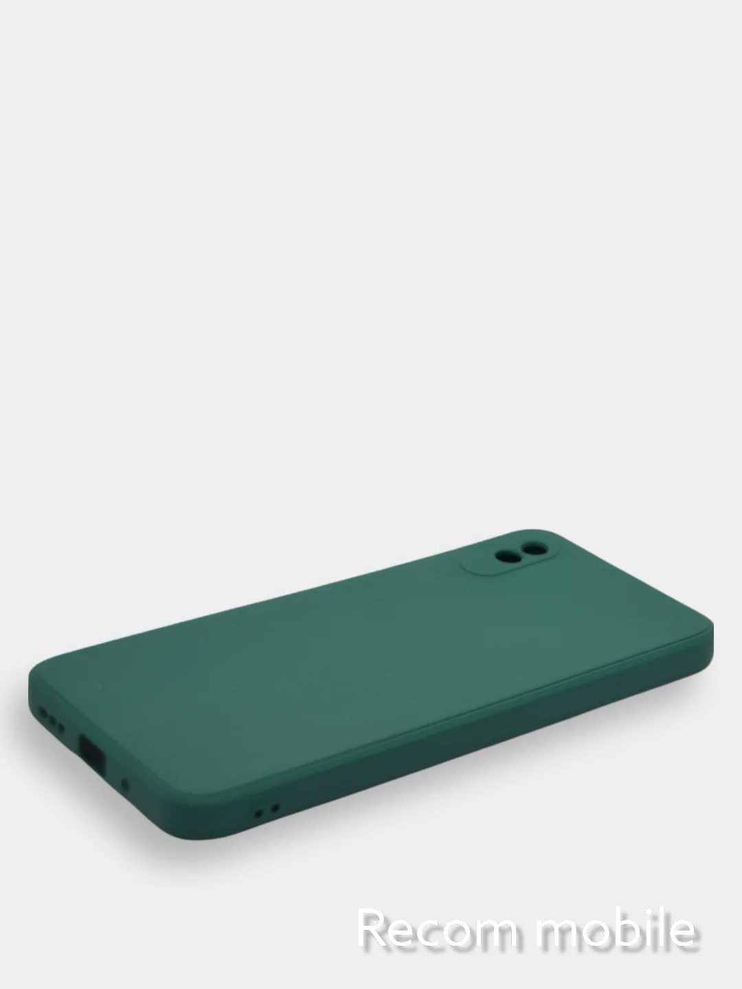 Зеленый чехол силиконовый с защитой камеры для Xiaomi Redmi 9A с бархатной подкладкой