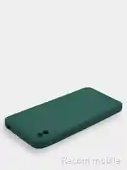 Зеленый чехол силиконовый с защитой камеры для Xiaomi Redmi 9A с бархатной подкладкой