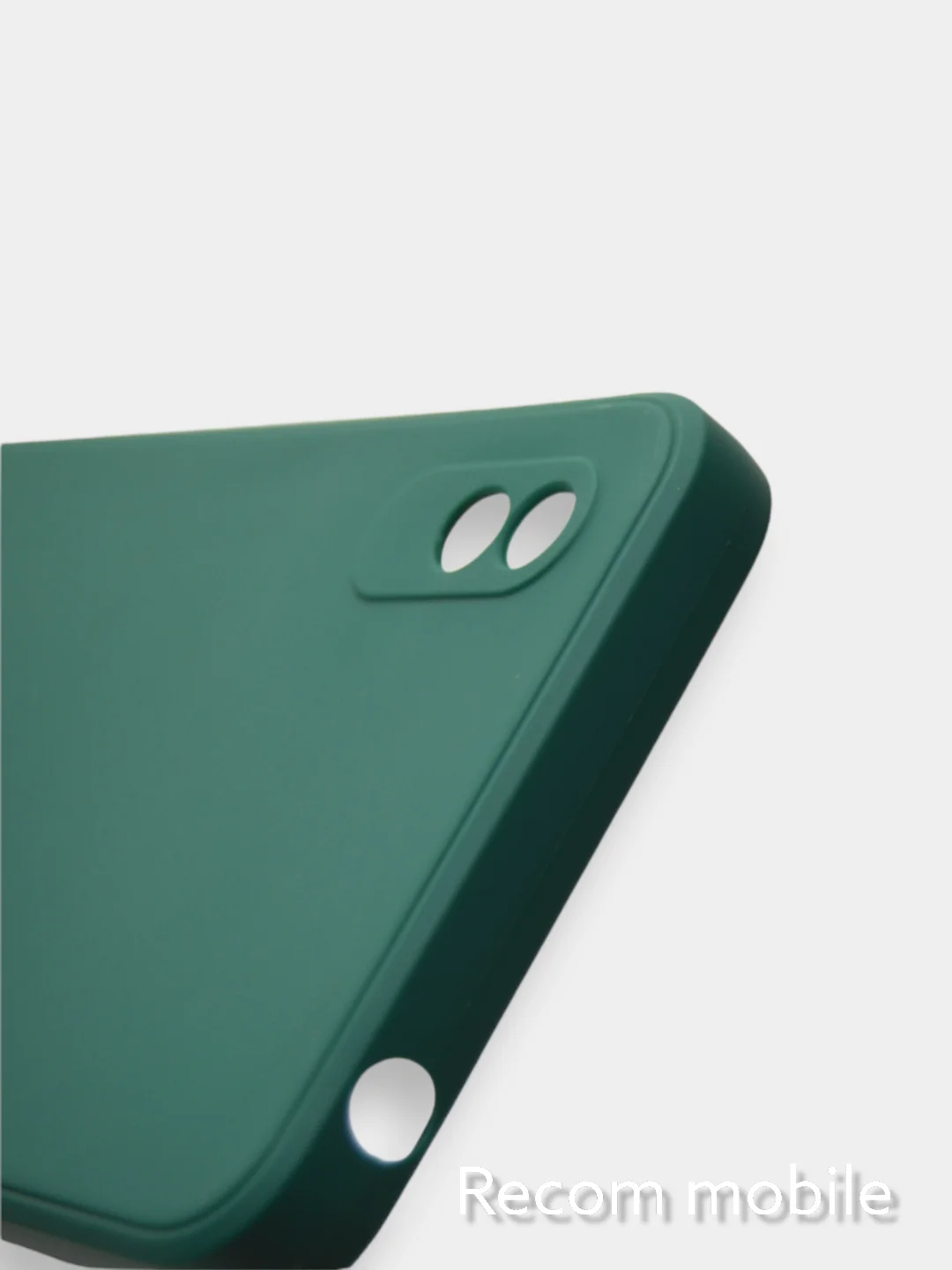Зеленый чехол силиконовый с защитой камеры для Xiaomi Redmi 9A с бархатной подкладкой