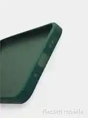 Зеленый чехол силиконовый с защитой камеры для Xiaomi Redmi 9A с бархатной подкладкой