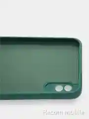 Зеленый чехол силиконовый с защитой камеры для Xiaomi Redmi 9A с бархатной подкладкой