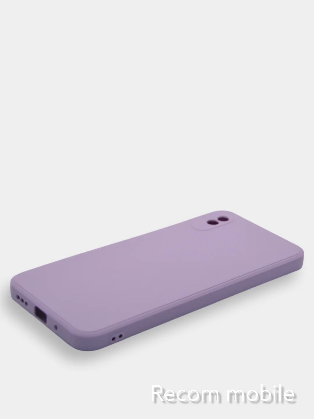 Лавандовый чехол силиконовый с защитой камеры для Xiaomi Redmi 9A с бархатной подкладкой