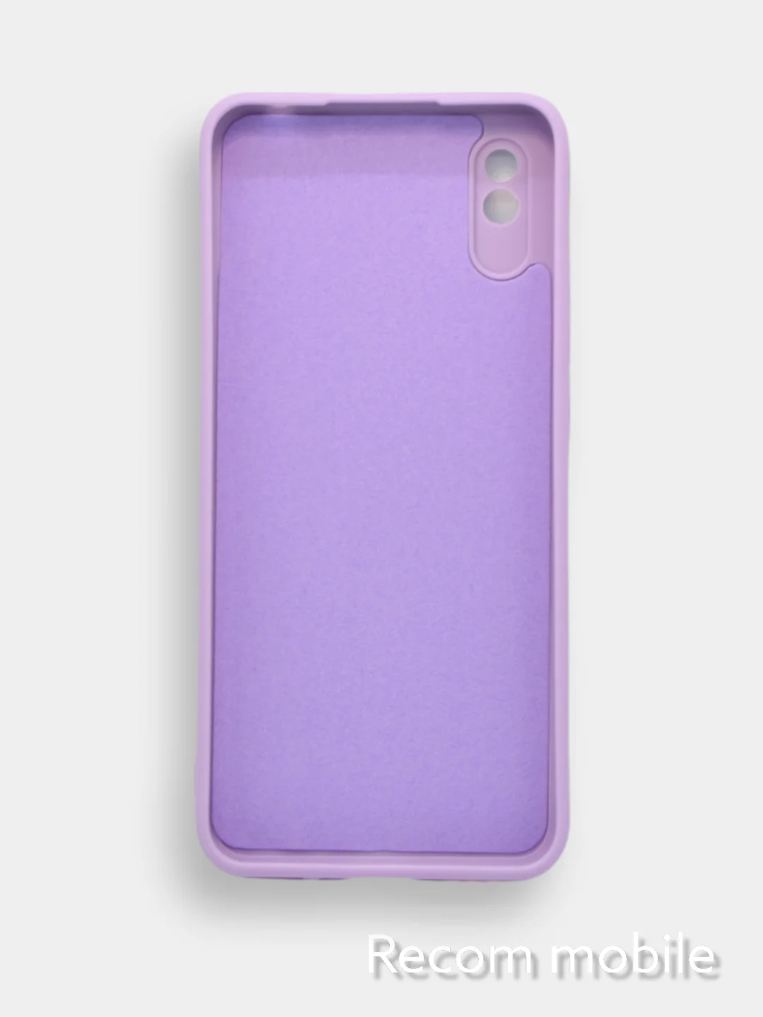 Лавандовый чехол силиконовый с защитой камеры для Xiaomi Redmi 9A с бархатной подкладкой