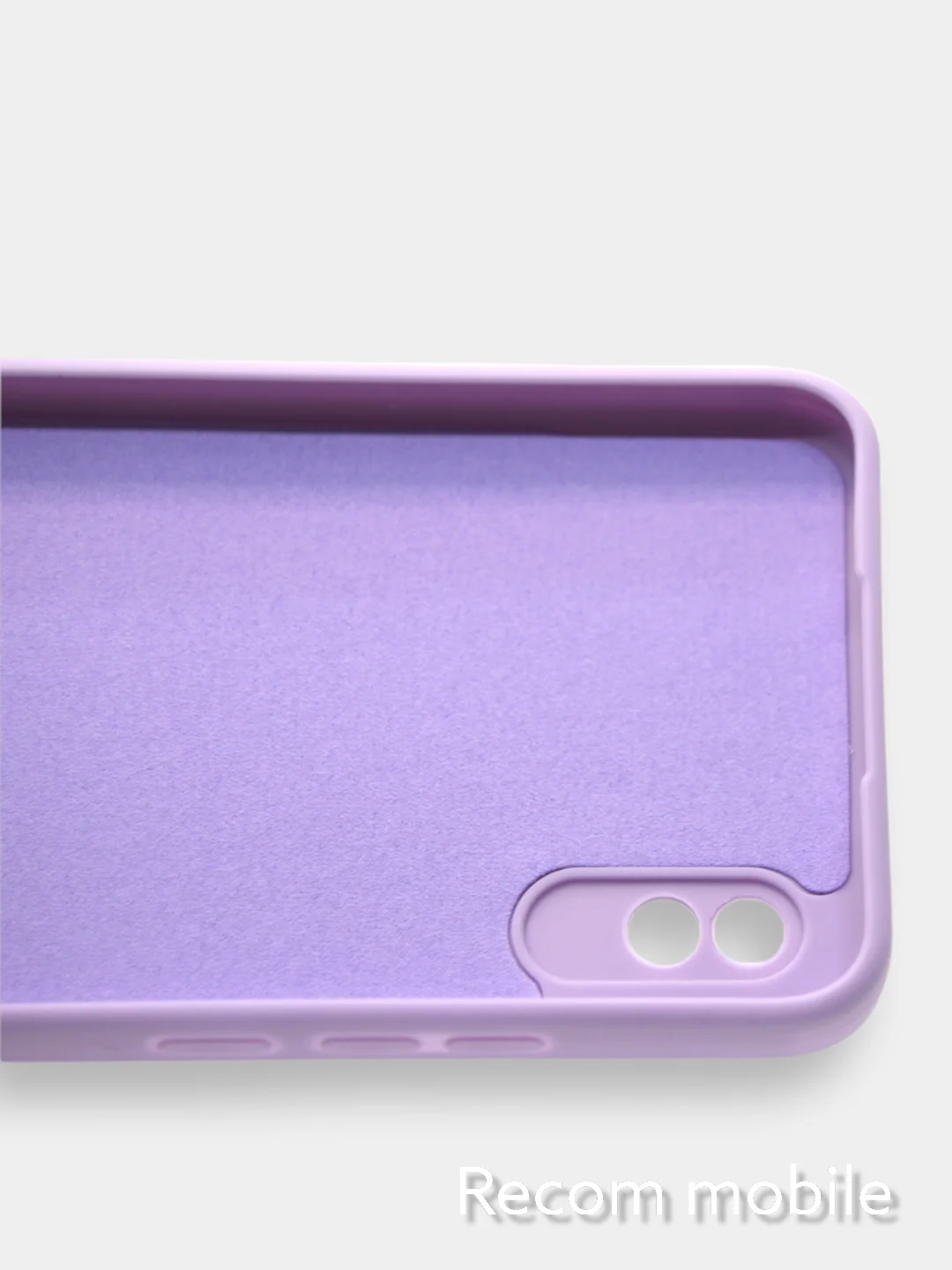 Лавандовый чехол силиконовый с защитой камеры для Xiaomi Redmi 9A с бархатной подкладкой