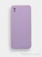 Лавандовый чехол силиконовый с защитой камеры для Xiaomi Redmi 9A с бархатной подкладкой
