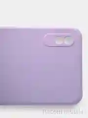 Лавандовый чехол силиконовый с защитой камеры для Xiaomi Redmi 9A с бархатной подкладкой