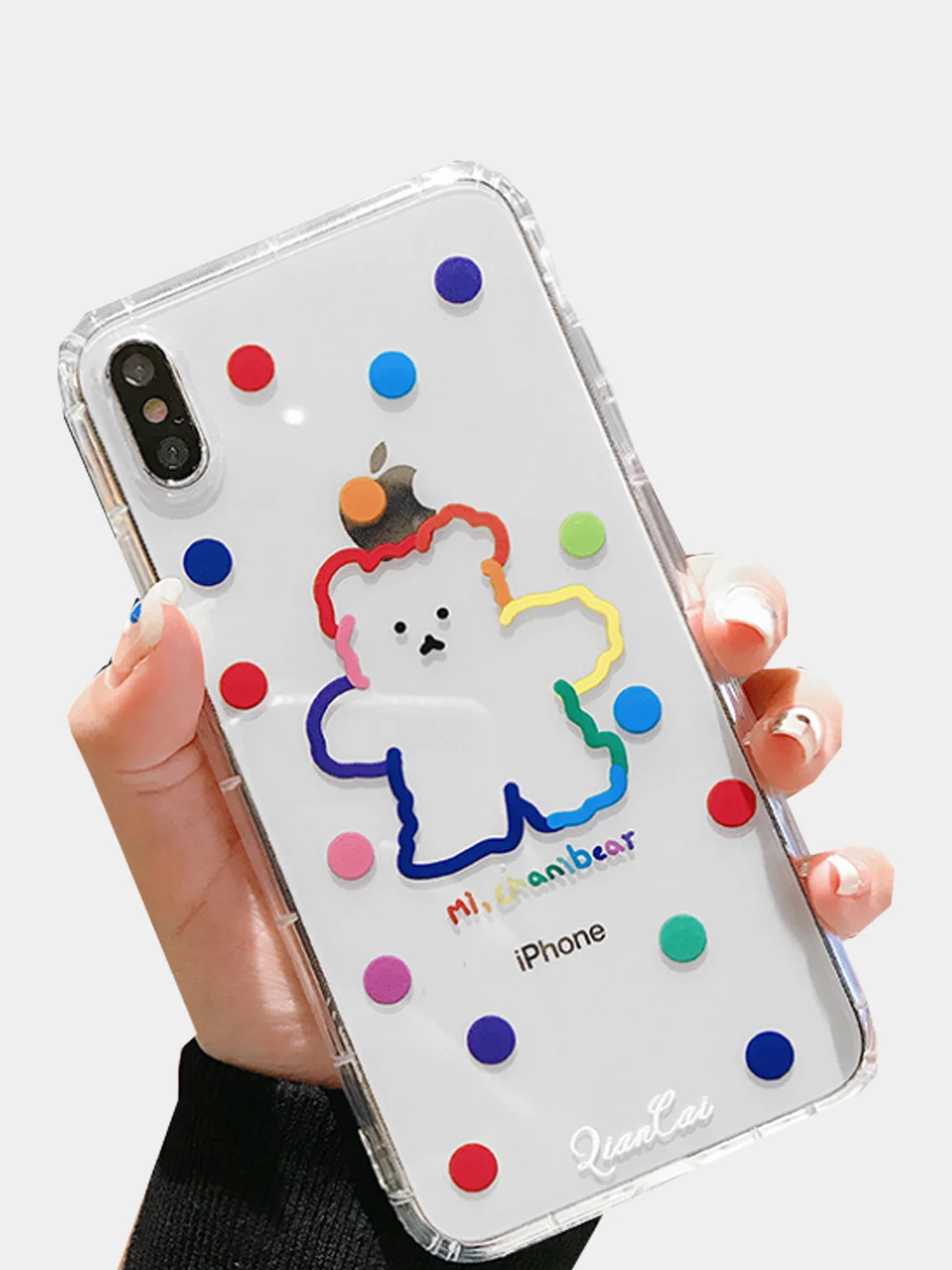 Лайм чехол "Радужные мишки" для iPhone 11, 12/12Pro, 7/8