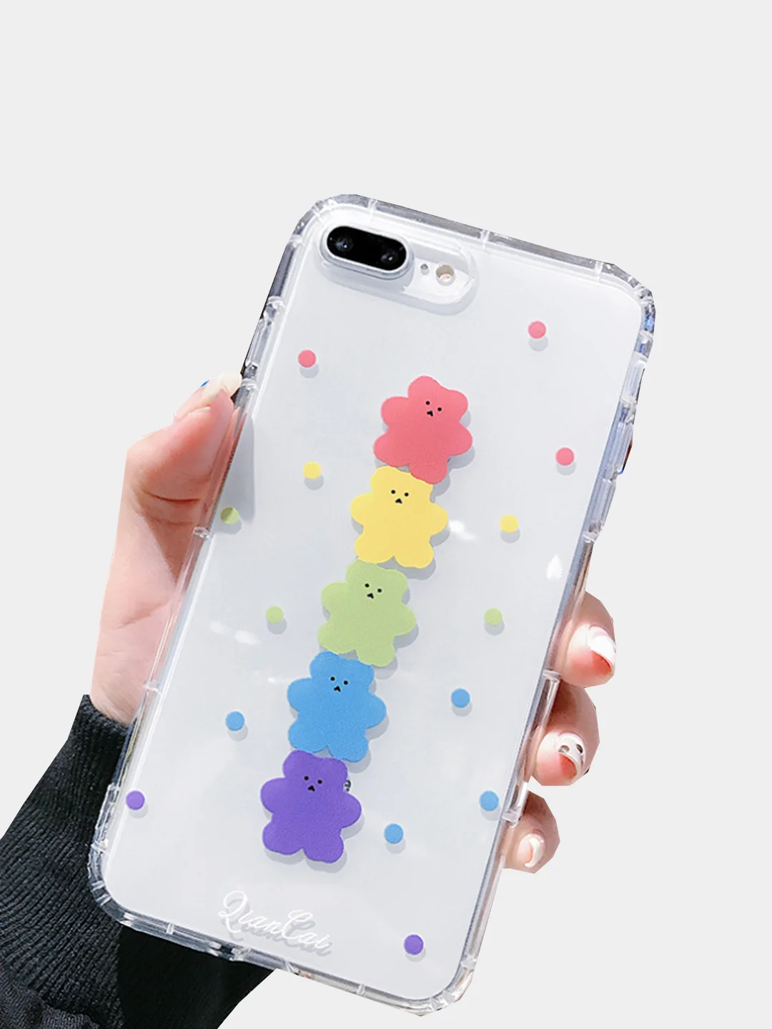 Лимонный чехол "Радужные мишки" для iPhone 11, 12/12Pro, 7/8