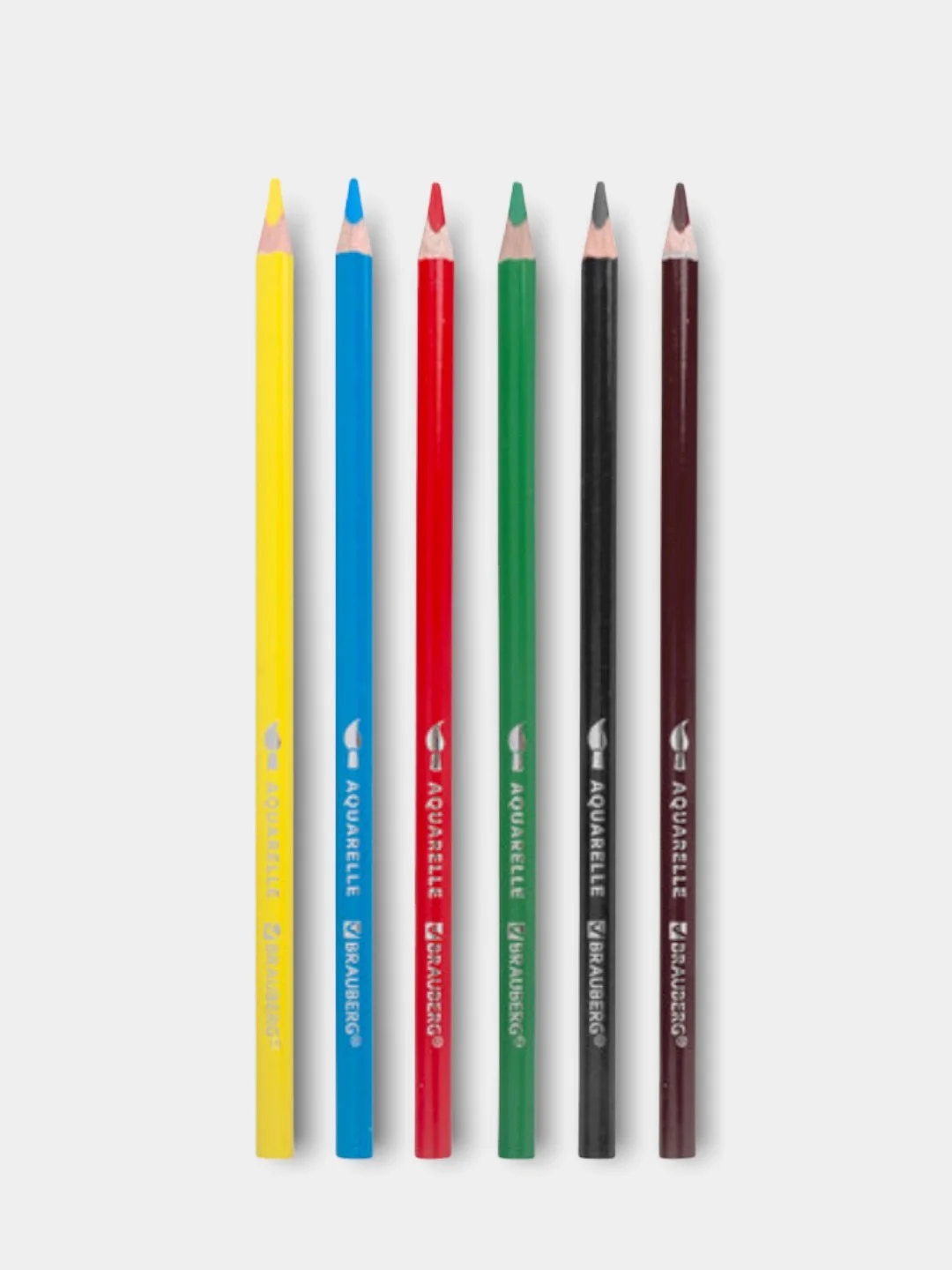Карандаши цветные акварельные  PREMIUM AQUARELLE, 6 цветов, грифель мягкий 4 мм