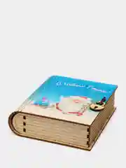 Копилка книжка из дерева, шкатулка с деревянным замком