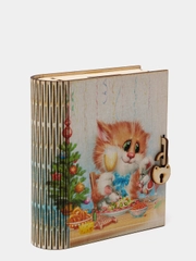 Копилка-книжка из дерева "Праздник" с деревянным замком