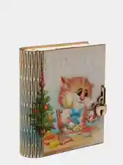 Копилка-книжка из дерева "Праздник" с деревянным замком