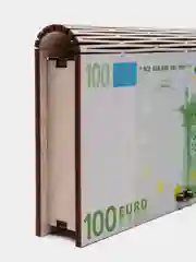 Купюрница-конверт "100 евро", денежная шкатулка из дерева