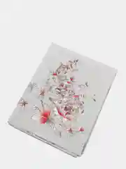 Клеенка на стол, на тканевой основе, скатерть  "Пион на сером фоне", 120/200 * 137 см