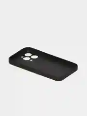 Черный чехол силиконовый со стеклянной панелью для iPhone 13 Pro