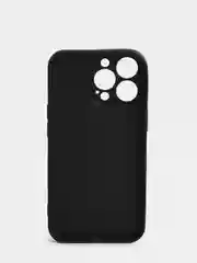 Черный чехол силиконовый со стеклянной панелью для iPhone 13 Pro