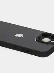 Черный чехол силиконовый со стеклянной панелью для iPhone 13 Pro