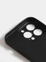 Черный чехол силиконовый со стеклянной панелью для iPhone 13 Pro