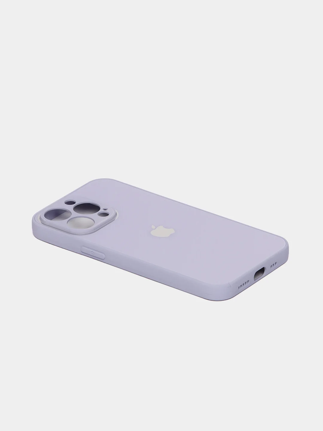 Лавандовый чехол силиконовый со стеклянной панелью для iPhone 13 Pro