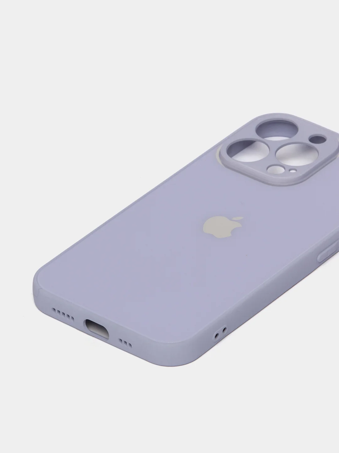 Лавандовый чехол силиконовый со стеклянной панелью для iPhone 13 Pro